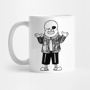 Sans Undertale Simple Black and White Design Mug